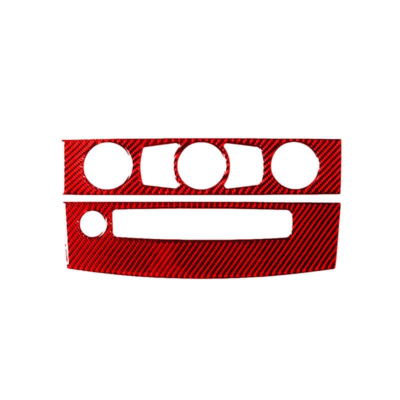 Carbon Fiber Car Air Conditioner CD Control Panel Trim Cover Frame Stickers For BMW 5 Series E60 2008-2010 Styling Accessories