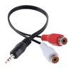 3.5mm Stereo Male Jack To 2 RCA Female Plug Adapter Headphone Y Audio Cable Cord