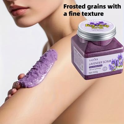 Lavendel Peeling-Scrub, Enthält Lavendelextrakt, Pflanzlichen Duft, Unterzieht sich einem milden physischen Peeling, Reich an nährenden Bestandteilen, Körperpeeling