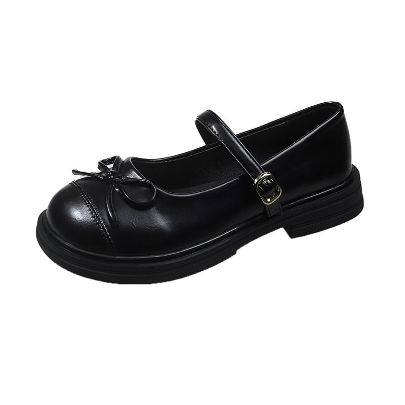 Fashion Women's Flat Soft Soled Shoes Women Ballet Flats Square Toe Shoes Spring New Casual Round Toe Thick Heels Red Leather Shoe