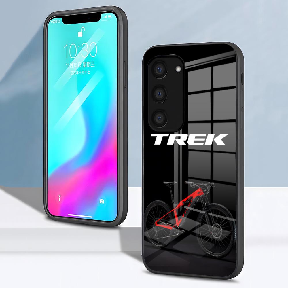 Bicycle T-TrekS Phone Case For Samsung S26 S25 S24 FE S23 S22 S21 Plus S20 Ultra Note20Ultra Black Glass Cover