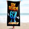 1PC Custom Name "Six Seven Pixel Fun" Beach Towel Highly Absorbent And Sand-Resistant Towel for Swimming, Pool, Yoga, And Travel Lightweight