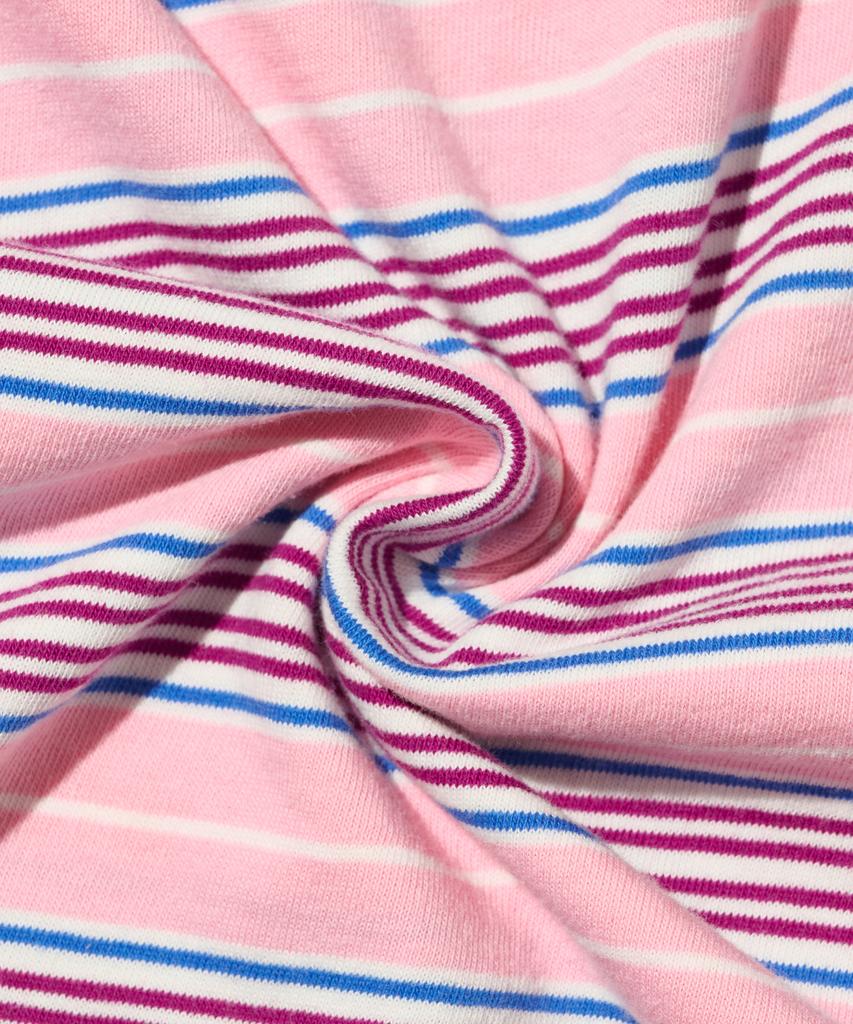 TAILOR STUDIO All Day Multi Stripe Short Sleeve T-Shirt (Pink)