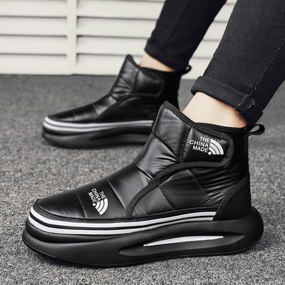 Mode Winterschoenen Mannen Bont Warm Comfortabel Sneeuwschoenen Buiten Waterdicht Dons Hoge Top Enkel Platform Schoenen Warme Wandelschoen Zwart