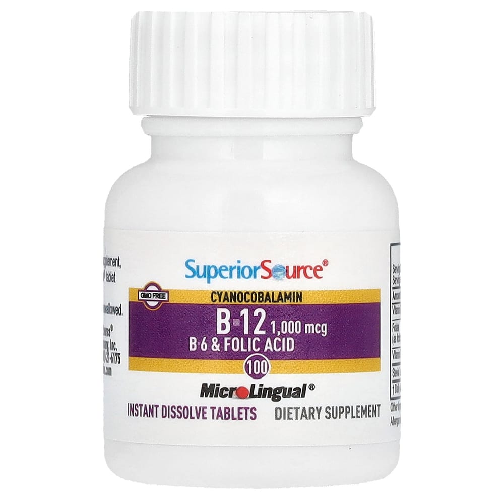 Superior Source Cyanocobalamin B-12 1000mcg Insta-Dissolve MicroLingual 100 Tablets
