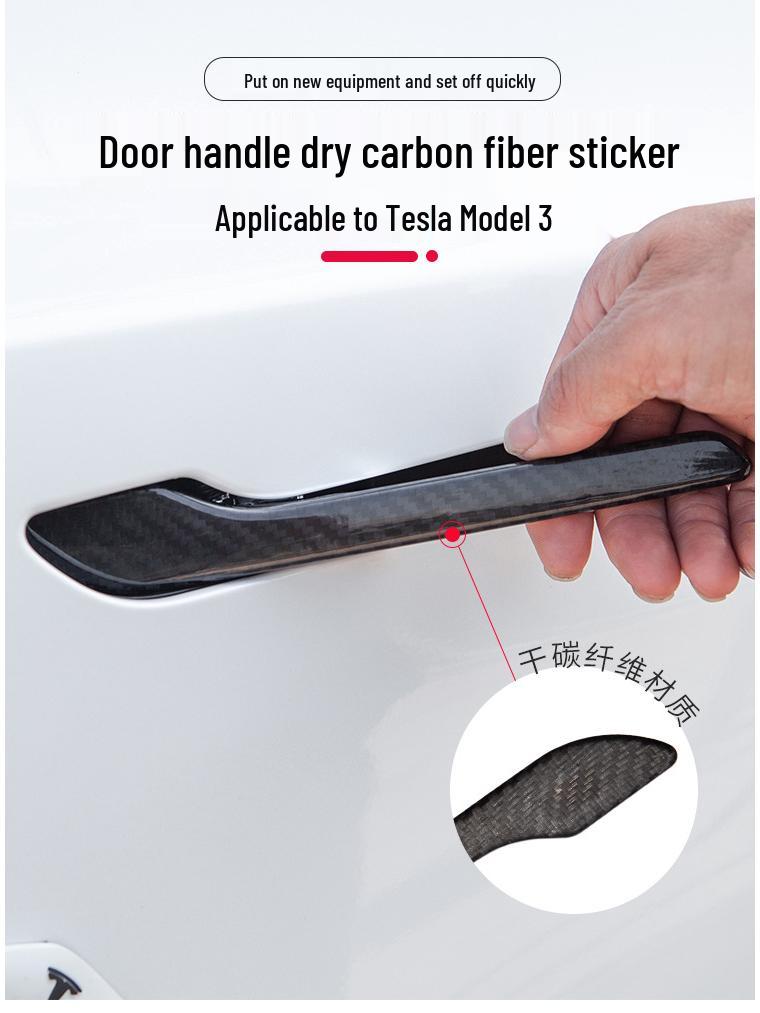 Tesla Model 3/Y Refresh Carbon Fiber Door Handle Sticker