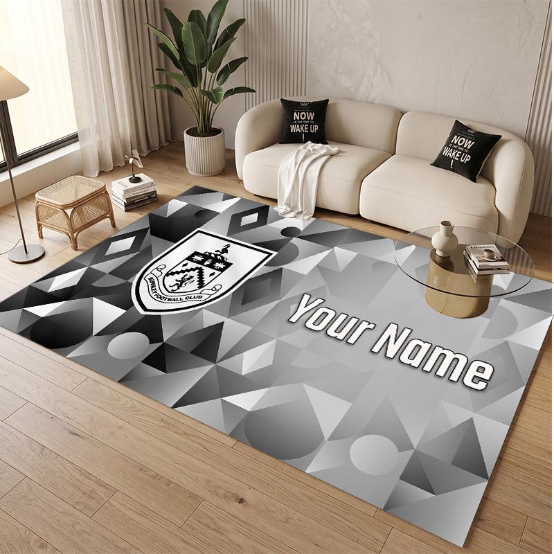 Personalized Crystal Velvet Carpet Burnley Football Pattern Non Slip Floor Rug
