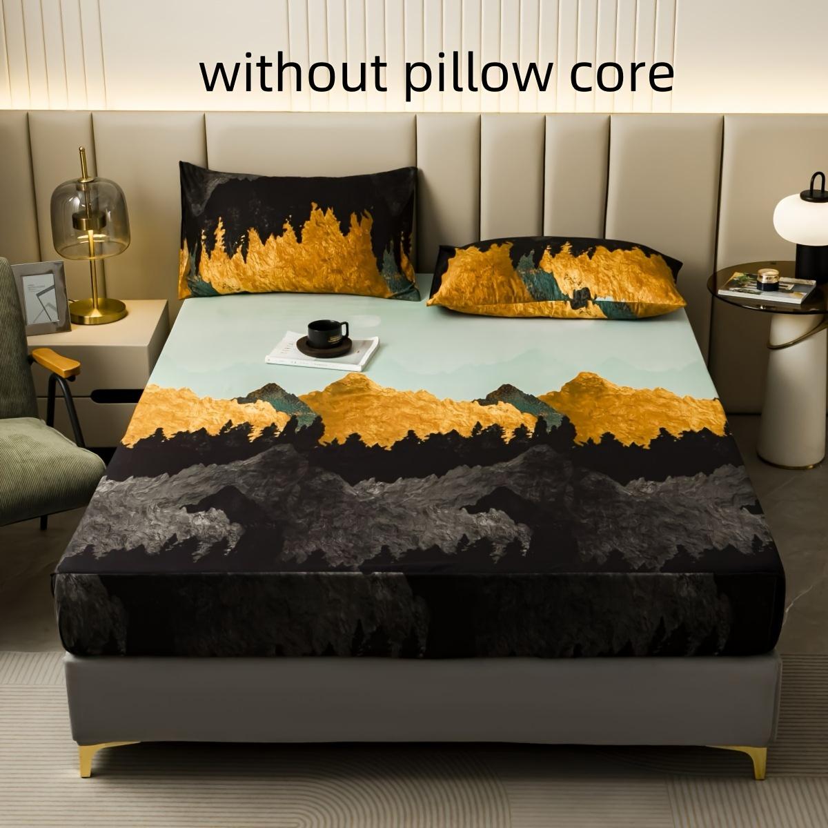 

Комплект из 3 простыней на резинке, 100% полиэстер, всесезонная простыня, 2 наволочки без наполнителя 90x190x25cm 2pcs