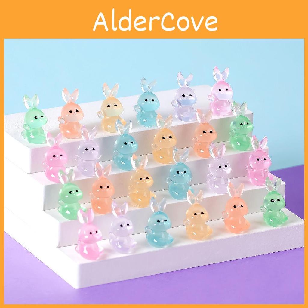 Adorable Night Light Resin Bunny Figurine Glow In The Dark Animal Decoration