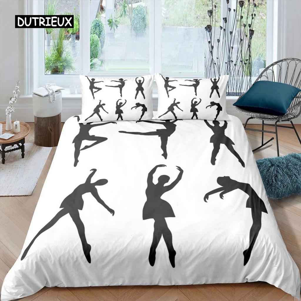 Ballet Duvet Cover Galaxy Ballet Dance Twin Bedding Set Glitter Graceful Dancer Dreamy Girly Queen King Polyester Quilt Cover