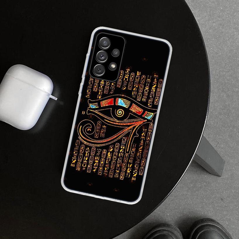 Sacred Eye of Horus Egypt Fresco Phone Case Cover for Samsung Galaxy A12 A22 A32 A52 A72 A02S A51 A50S A31 A20S A10S Note 20 Ult