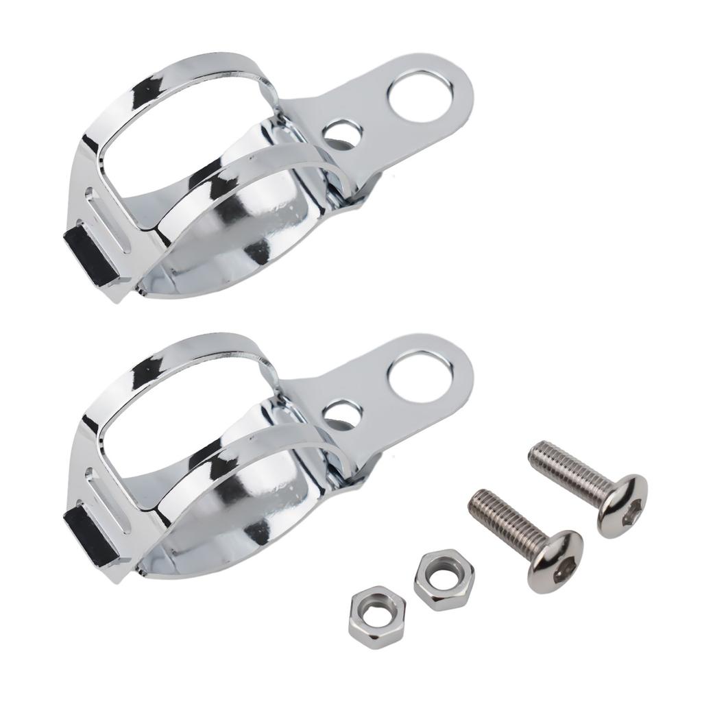 Mounting Brackets Motorcycle Accessories For 27mm-31mm Fork Tubes Plated Silver Front Shock Absorber Holder Metal