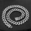 New Link Chain Dog Diamond Chain Collar Hip Hop Diamond Link Chain 15mm Inlaid Rhinestone Bling Diamond Dog