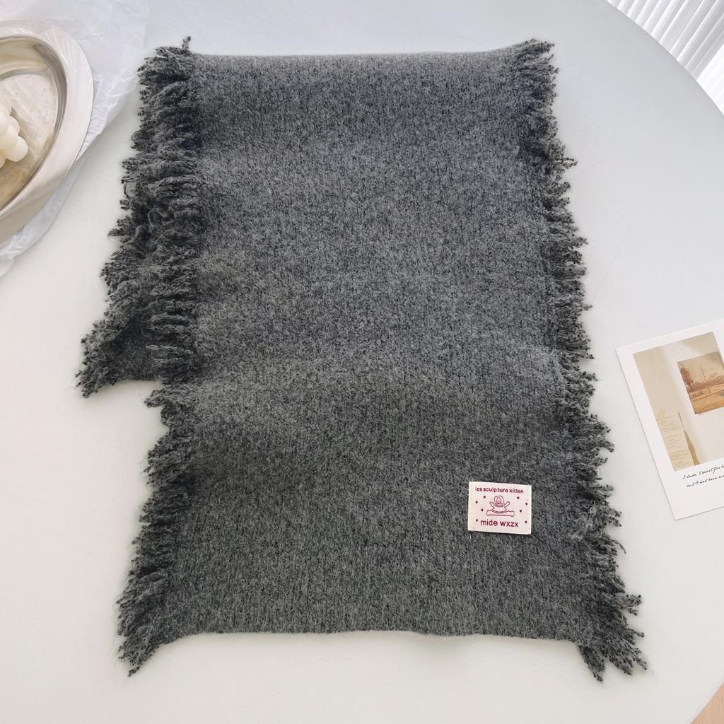 New soft glutinous solid color scarf cute warm winter versatile warm scarf advanced sense gift recommendation