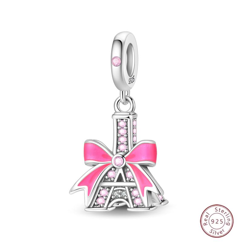 Copper Beaded Pendant Shiny Zirconia Cute Bow Original 3Mm Bracelet Women Fine Jewelry