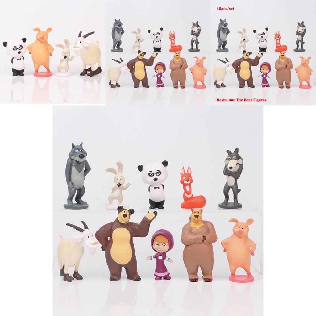 Collectible Masha And The Bear Mini Figures Set Made Of Safe Non-toxic Pvc Material