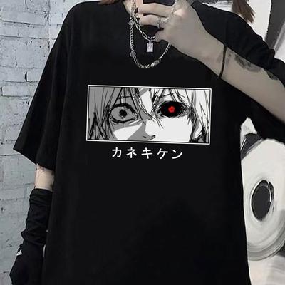 Japanese Anime Tokyo Ghoul Graphic T Shirt Men Fashion Cool Manga Kaneki Ken T-shirt Summer Casual 90s Tshirt Hip Hop Top Tees Male