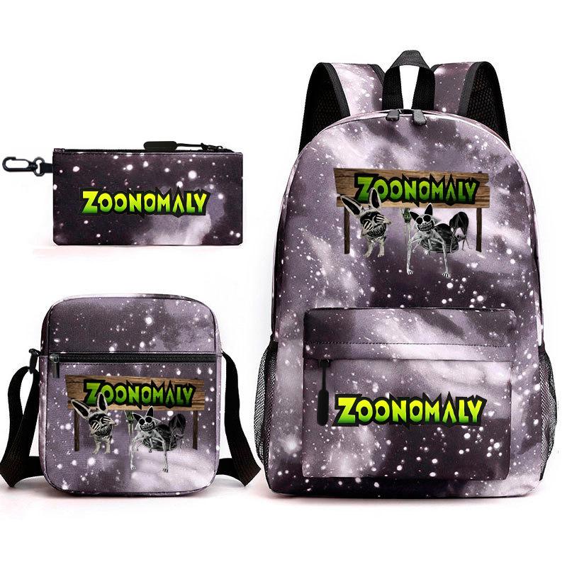 Deformed Zoo Surrounding Primary School Students Schoolbag Trend Starry Sky Backpack Leisure Three-piece Set