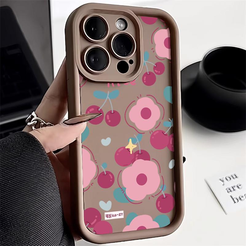 Red Cherry Phone Case For Samsung Galaxy S25 Ultra Case Samsung S22 Plus S23 S24 Ultra S20 S21 FE A73 A71 4G A06 A05S Case Cover