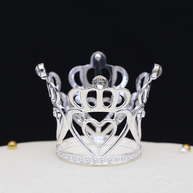 1/50pcs Mini Crown Cake Decoration Tiny Baby Small Pearl Tiara Crown Princess Topper Children Hair Ornaments Party Cake Decors