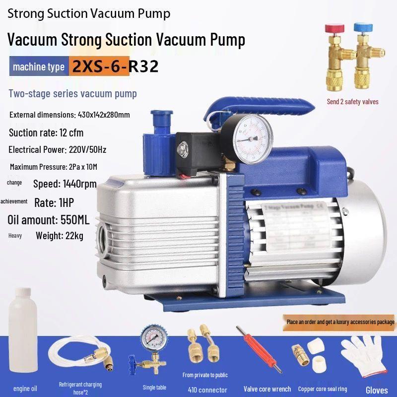 Portable Single/Double Stage Vacuum Pump for Air Conditioners, Refrigerators & Automobiles