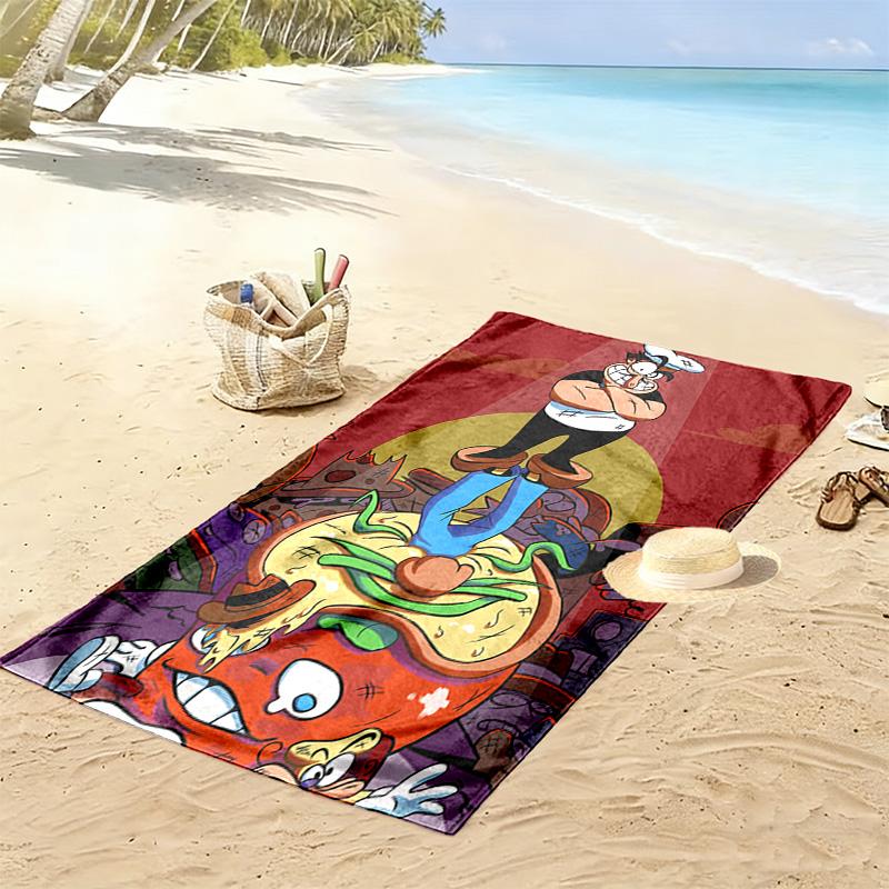 Louis Cartoon Character 2D Flat Print Beach Towel, Large Soft Quick Dry Towel for Beach Camping SwimmingSSTJ0917410