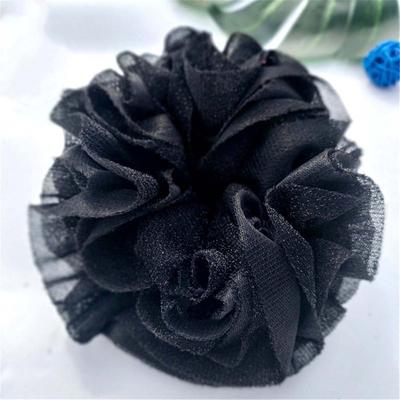 Lazo para el cabello con forma de flor, tocado elástico alto, accesorios para el cabello con cuerda brillante grande