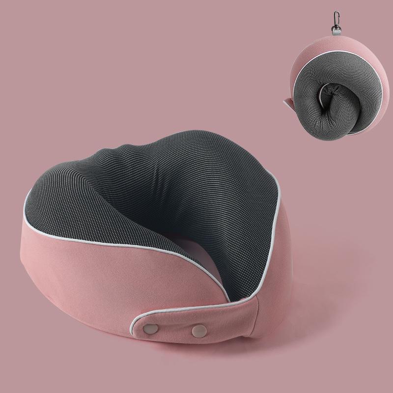Memory cotton u-shaped neck pillow slow rebound travel pillow airplane pillow can store portable neck pillow