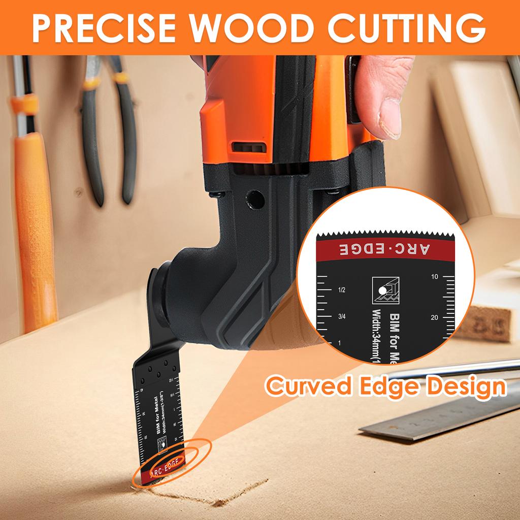Set Bi-Metall Oszillierende Sägeblätter Cutter Universal Arc Edge Oszillierende Multitool-Klingen Extra-Lange Sägeblätter Für Holz Metall