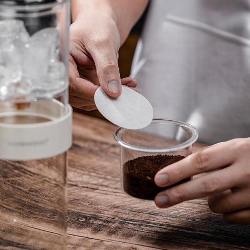 51/53/58mm Univerzální papírový kávový filtr Rukojeť Sekundární papírový filtr pro oddělování vody Kulaté kávové příslušenství Čajové náčiní