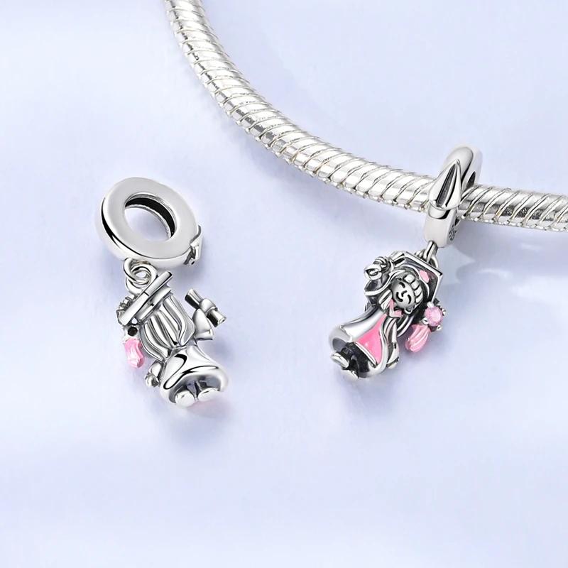 Copper Charms Bachelor'S Cap Graduate Beads Pendant Fit Original Bracelet Diy Bead Gift For Graduation Ceremony