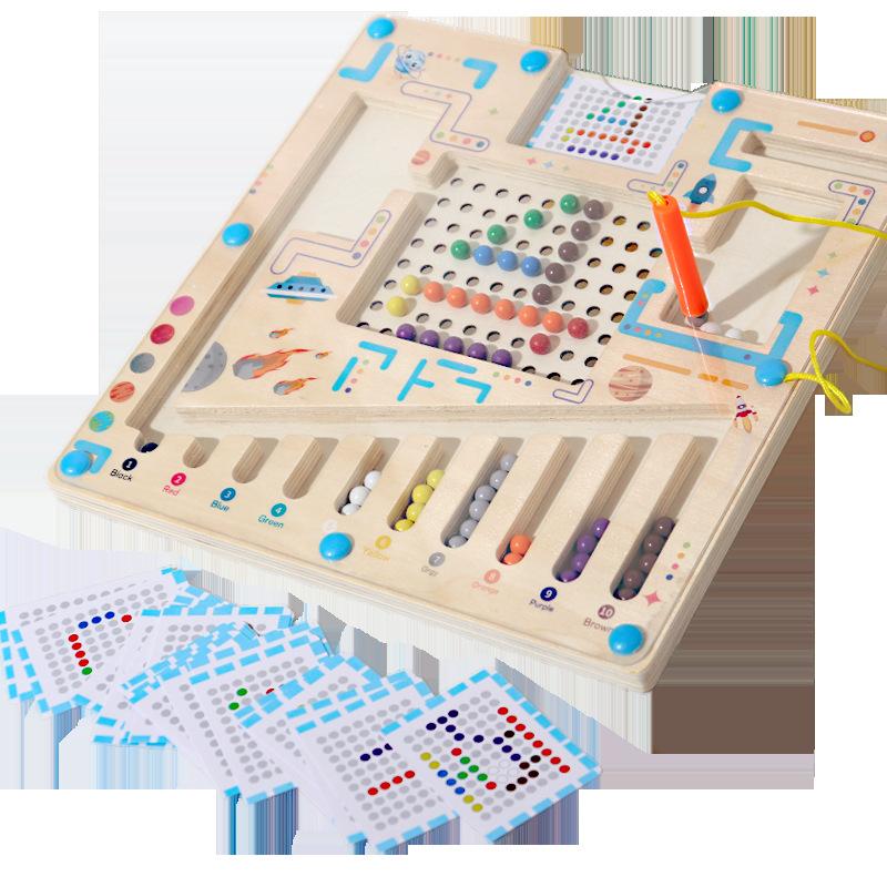 

Children s wooden puzzle position maze game fun color number cognition logic thinking puzzle toy