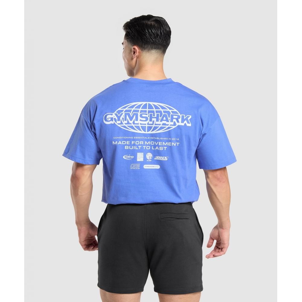 

Gymshark Worldwide T shirT Iris Blue A5a5l Ub9m M