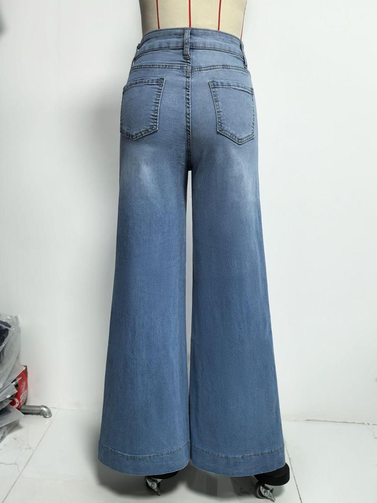 Spring/Summer 2026 Retro Washed Wide-Leg Slimming Jeans for Women