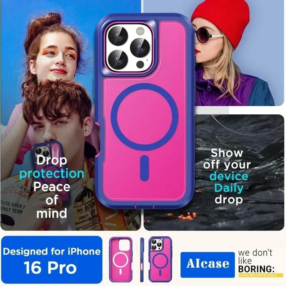 Defender Series XT Magsafe Hülle für IPhone 17 Pro Max Air 16 E 15 Plus 14 13 12 Ott Armor Box Kabelloses Laden Schutzhülle