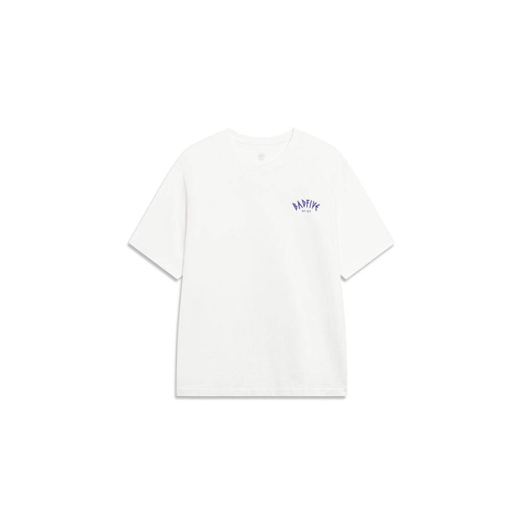 Li-Ning Deception Series Sports Casual Pattern Print Short Sleeve T-Shirt Men Tops Milk-White AHST289-5