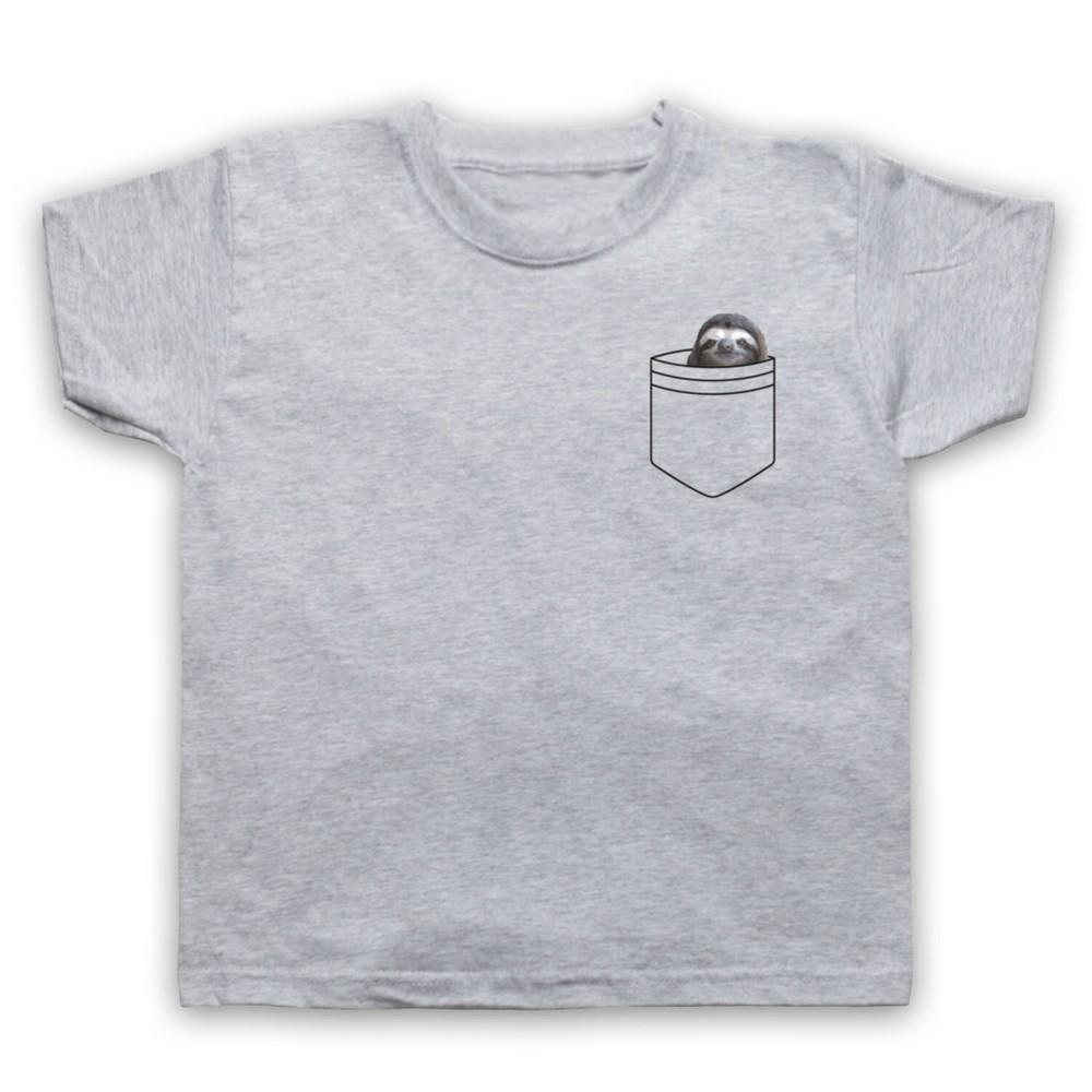 Pocket Sloth Meme Funny False Pocket Animal Joke Kids Childs T-Shirt