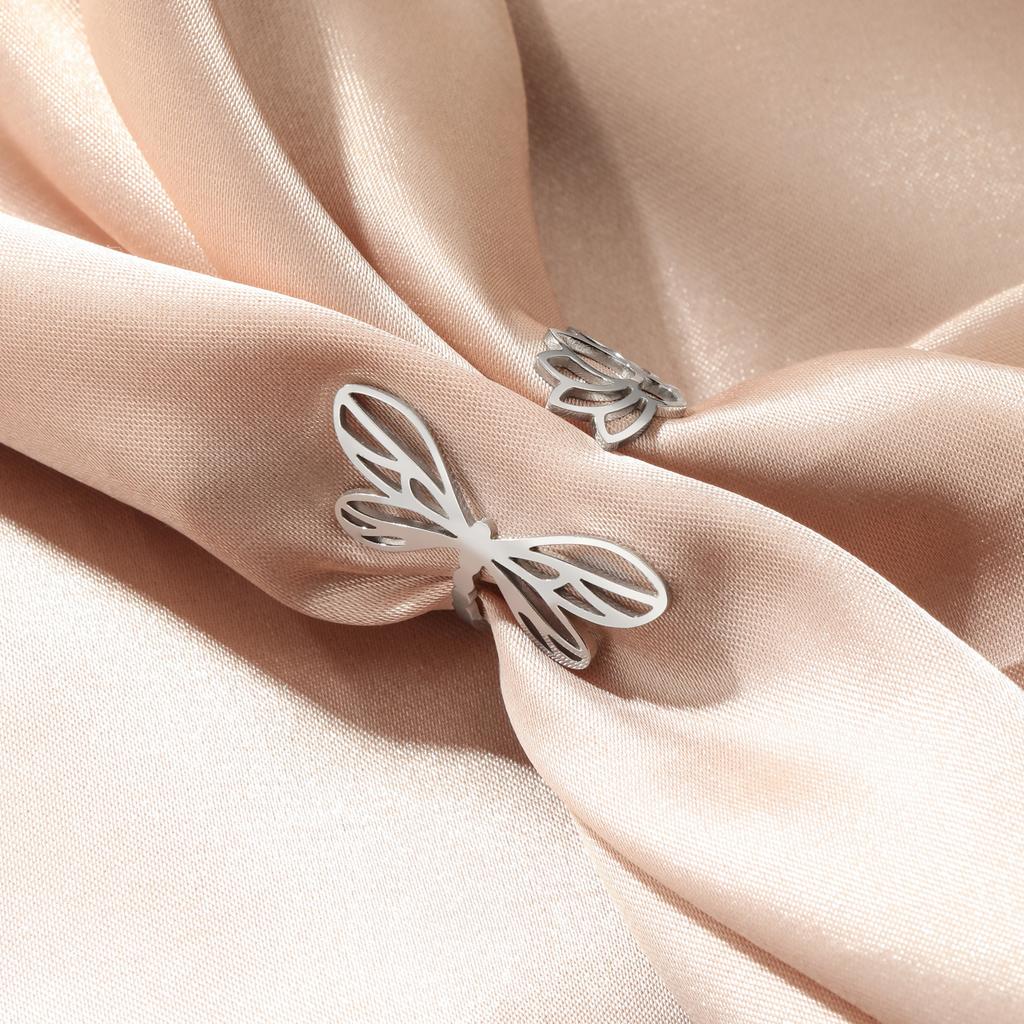 Cazador Adjustable Dragonfly Lotus Women's Ring Stainless Steel Jewelry Gold Color Finger Rings Gift 2026 Trend Wholesale New