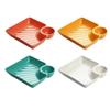 Multi-purpose French Fries Ketchup Holder Dumpling Plate With Vinegar Plate Snack Dish 2-Grid Spices Dish Dumplings Dessert