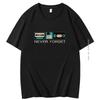 Mens Tshirt Retro Musicthemed Never Forget Graphic Tee Retro Men Fashion Clothing Summer Casual Mens Short Sleeve Tshirt