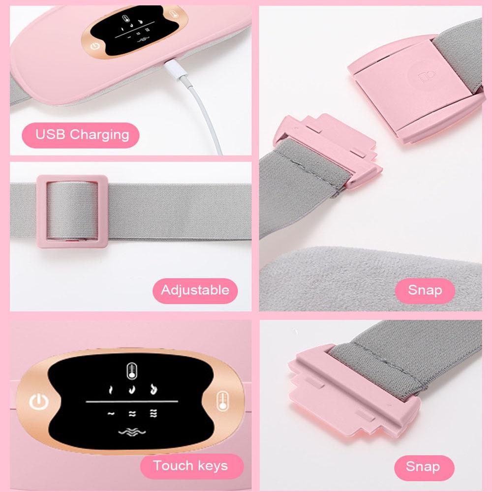 Elektrische Heizung Menstruations Vibration Pad Gürtel Für Periode Schmerzlinderung Krämpfe Warm Lady Uterus Gürtel
