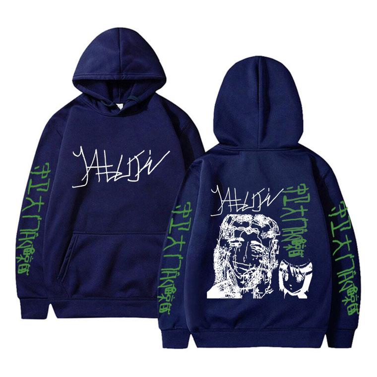 Limited Edition Yabujin Print Hoodie Herren Damen Lässige Übergroße Kapuzenpullover Herren Vintage Streetwear Unisex Fleece Baumwoll-Sweatshirt