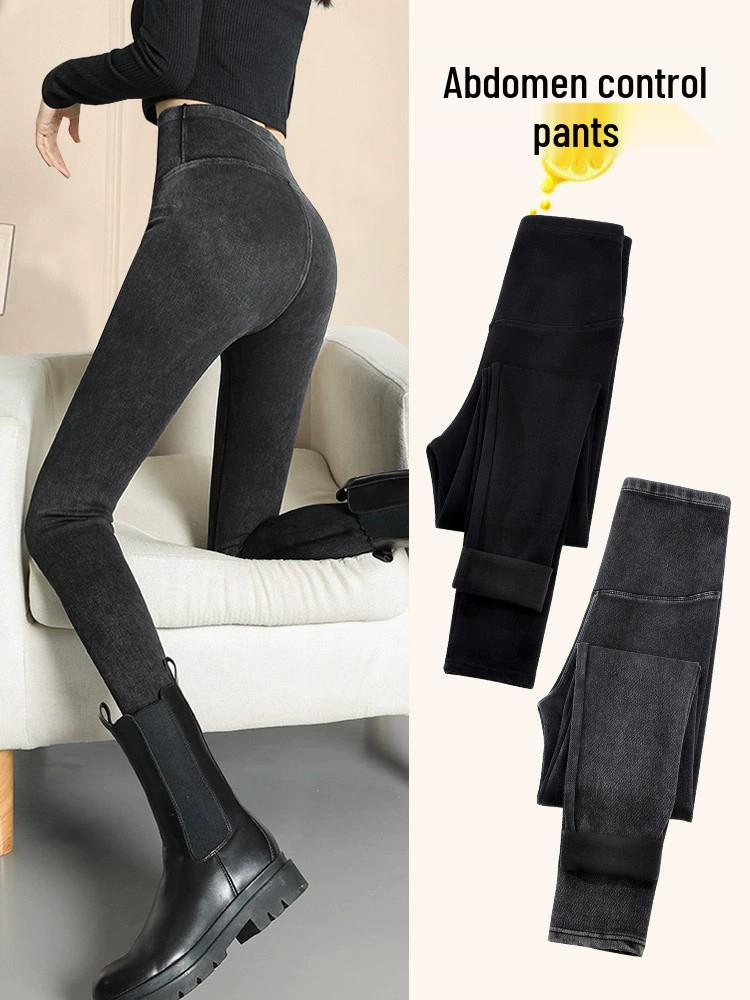 High Waist Peach Butt Yoga Leggings: Slimming Denim for Plus Size Women