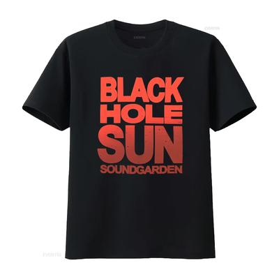 Soundgarden Black Hole Sun Print T Shirt Retro Rock Band Design Comfortable Cotton Fabric Perfect for Music Fans Vintage