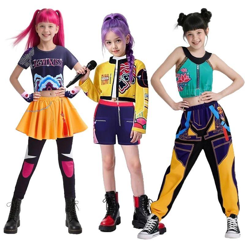 Rumi KPop Star Costume Colorful Demon Hunters 7-8 Years Fun Party Outfit