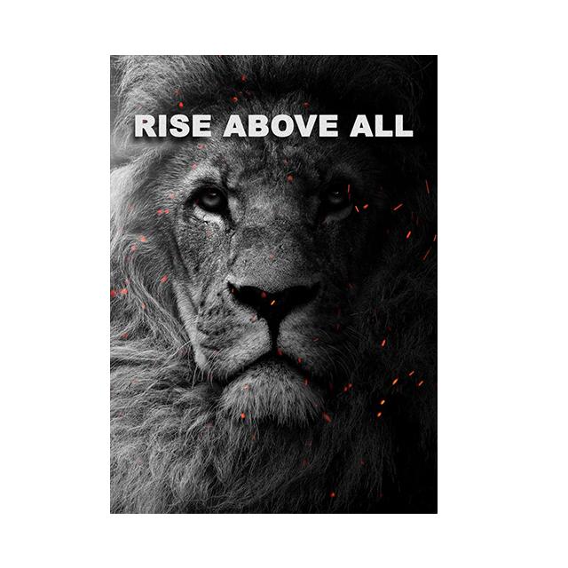 Lion and Tiger Motivational Text Posters Wall Art Canvas Prints Modern Animals Paintings Living Room Home Office Decor Pictures