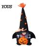 Soft Plush Centerpieces Halloween Gnome Decoration, Spooky Orange Black Boo Pumpkin Swedish Tomte Seasonal Table Accents Figurine, Elf Dwarf Ornaments