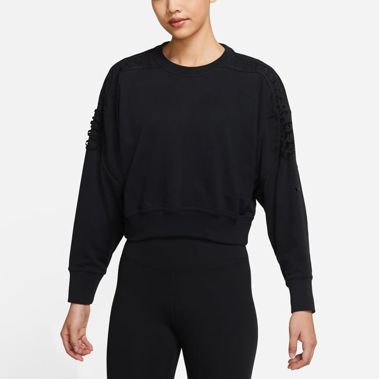 Nike Sweatshirts Women's Black Crew Neck Moderate Regular DA0449-010