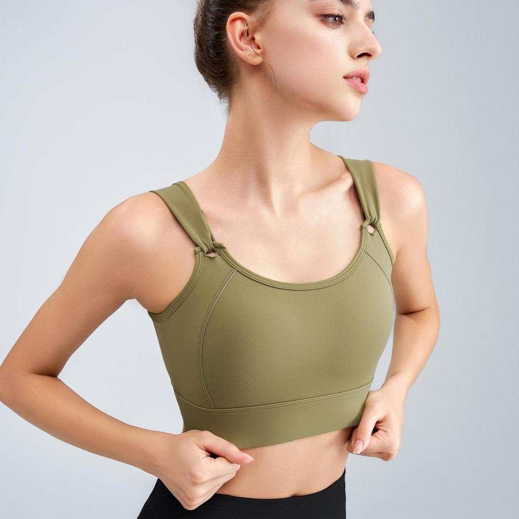 2025 Plus Size Women's Shockproof Sports Bra - High Intensity Running, Fitness & Yoga Wear, Integrated Cup Design