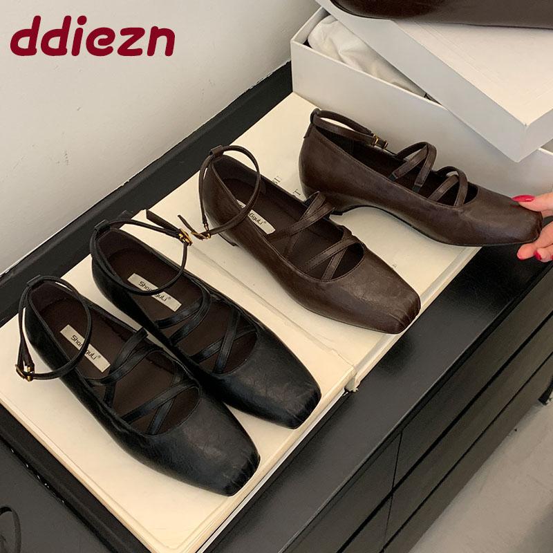 Mode Damen Flache Mary Janes Schuhe Mit Höhenerhöhendem Schuhwerk 2025 Neue Mode Eckige Zehenpartie Damen Ballerinas